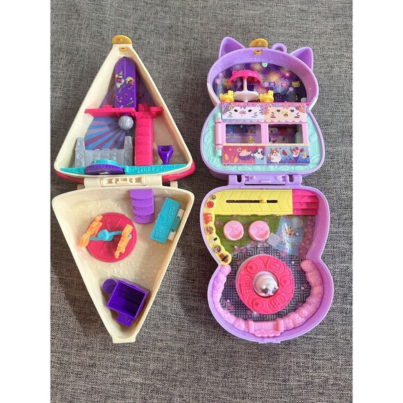 Mattel Polly Pocket Purple Cat Sushi Shop And Birthday Cake - Picture 6 of 9